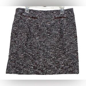 LOFT Women’s Sz 12 Gray Burgundy Textured Mini Skirt